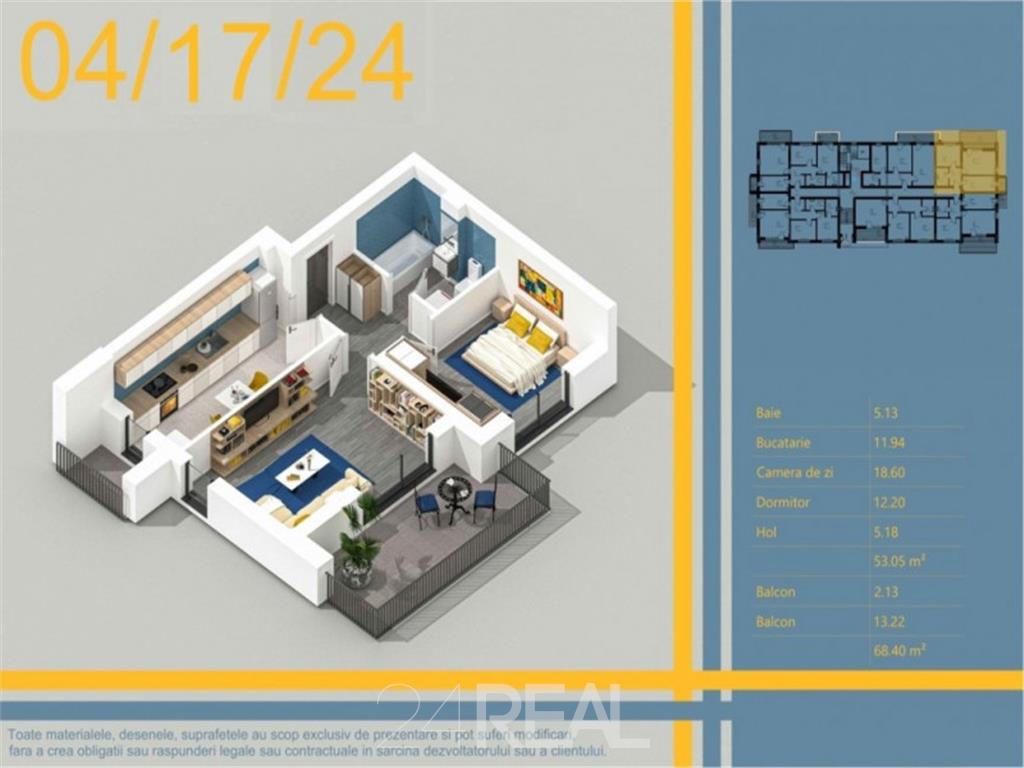 PROMO - Apartament 2 camere 70 mp - Ideal Investitie